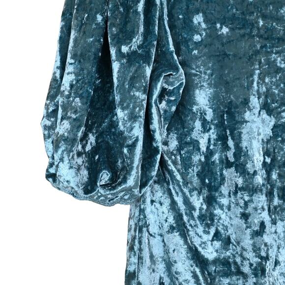 Free People Womens M Don't You Wish Velvet Bodysuit in Deep Teal NEW - Picture 8 of 13